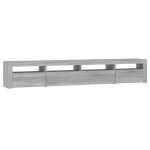 vidaXL Comodă TV cu lumini LED, gri sonoma, 240x35x40cm vidaXL Comodă TV cu lumini LED, gri sonoma, 240x35x40cm