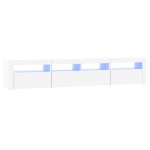 vidaXL Dulap TV cu lumini LED, alb, 210x35x40 cm vidaXL Dulap TV cu lumini LED, alb, 210x35x40 cm