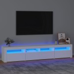 vidaXL Dulap TV cu lumini LED, alb, 210x35x40 cm vidaXL Dulap TV cu lumini LED, alb, 210x35x40 cm