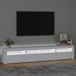vidaXL Dulap TV cu lumini LED, alb, 210x35x40 cm vidaXL Dulap TV cu lumini LED, alb, 210x35x40 cm