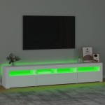 vidaXL Dulap TV cu lumini LED, alb, 210x35x40 cm vidaXL Dulap TV cu lumini LED, alb, 210x35x40 cm