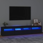 vidaXL Dulap TV cu lumini LED, negru, 210x35x40 cm vidaXL Dulap TV cu lumini LED, negru, 210x35x40 cm