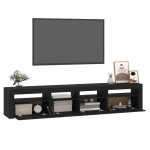 vidaXL Dulap TV cu lumini LED, negru, 210x35x40 cm vidaXL Dulap TV cu lumini LED, negru, 210x35x40 cm