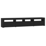 vidaXL Dulap TV cu lumini LED, negru, 210x35x40 cm vidaXL Dulap TV cu lumini LED, negru, 210x35x40 cm