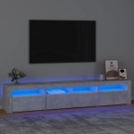 vidaXL Comodă TV cu lumini LED, gri beton, 210x35x40 cm vidaXL Comodă TV cu lumini LED, gri beton, 210x35x40 cm