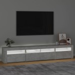 vidaXL Comodă TV cu lumini LED, gri beton, 210x35x40 cm vidaXL Comodă TV cu lumini LED, gri beton, 210x35x40 cm
