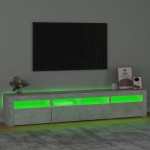vidaXL Comodă TV cu lumini LED, gri beton, 210x35x40 cm vidaXL Comodă TV cu lumini LED, gri beton, 210x35x40 cm