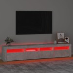 vidaXL Comodă TV cu lumini LED, gri beton, 210x35x40 cm vidaXL Comodă TV cu lumini LED, gri beton, 210x35x40 cm
