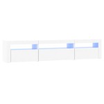 vidaXL Comodă TV cu lumini LED, alb, 195x35x40 cm vidaXL Comodă TV cu lumini LED, alb, 195x35x40 cm