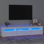 vidaXL Comodă TV cu lumini LED, alb, 195x35x40 cm vidaXL Comodă TV cu lumini LED, alb, 195x35x40 cm
