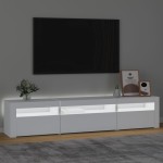 vidaXL Comodă TV cu lumini LED, alb, 195x35x40 cm vidaXL Comodă TV cu lumini LED, alb, 195x35x40 cm