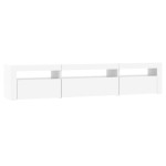 vidaXL Comodă TV cu lumini LED, alb, 195x35x40 cm vidaXL Comodă TV cu lumini LED, alb, 195x35x40 cm