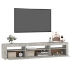 vidaXL Comodă TV cu lumini LED, gri beton, 195x35x40 cm vidaXL Comodă TV cu lumini LED, gri beton, 195x35x40 cm
