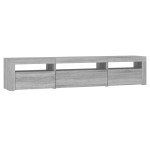 vidaXL Comodă TV cu lumini LED, gri sonoma, 195x35x40 cm vidaXL Comodă TV cu lumini LED, gri sonoma, 195x35x40 cm