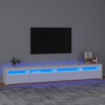 vidaXL Comodă TV cu lumini LED, alb, 270x35x40 cm vidaXL Comodă TV cu lumini LED, alb, 270x35x40 cm