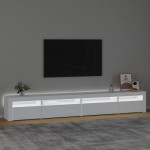 vidaXL Comodă TV cu lumini LED, alb, 270x35x40 cm vidaXL Comodă TV cu lumini LED, alb, 270x35x40 cm