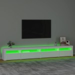 vidaXL Comodă TV cu lumini LED, alb, 270x35x40 cm vidaXL Comodă TV cu lumini LED, alb, 270x35x40 cm