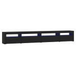 vidaXL Comodă TV cu lumini LED, negru, 270x35x40 cm