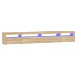 vidaXL Comodă TV cu lumini LED, stejar sonoma, 270x35x40 cm