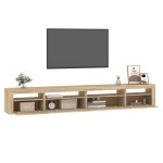 vidaXL Comodă TV cu lumini LED, stejar sonoma, 270x35x40 cm