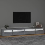 vidaXL Comodă TV cu lumini LED, gri sonoma, 270x35x40 cm