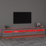 vidaXL Comodă TV cu lumini LED, gri sonoma, 270x35x40 cm