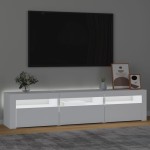 vidaXL Comodă TV cu lumini LED, alb, 180x35x40 cm