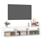 vidaXL Comodă TV cu lumini LED, alb, 180x35x40 cm