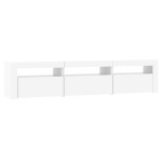 vidaXL Comodă TV cu lumini LED, alb, 180x35x40 cm