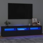 vidaXL Comodă TV cu lumini LED, negru, 180x35x40 cm vidaXL Comodă TV cu lumini LED, negru, 180x35x40 cm