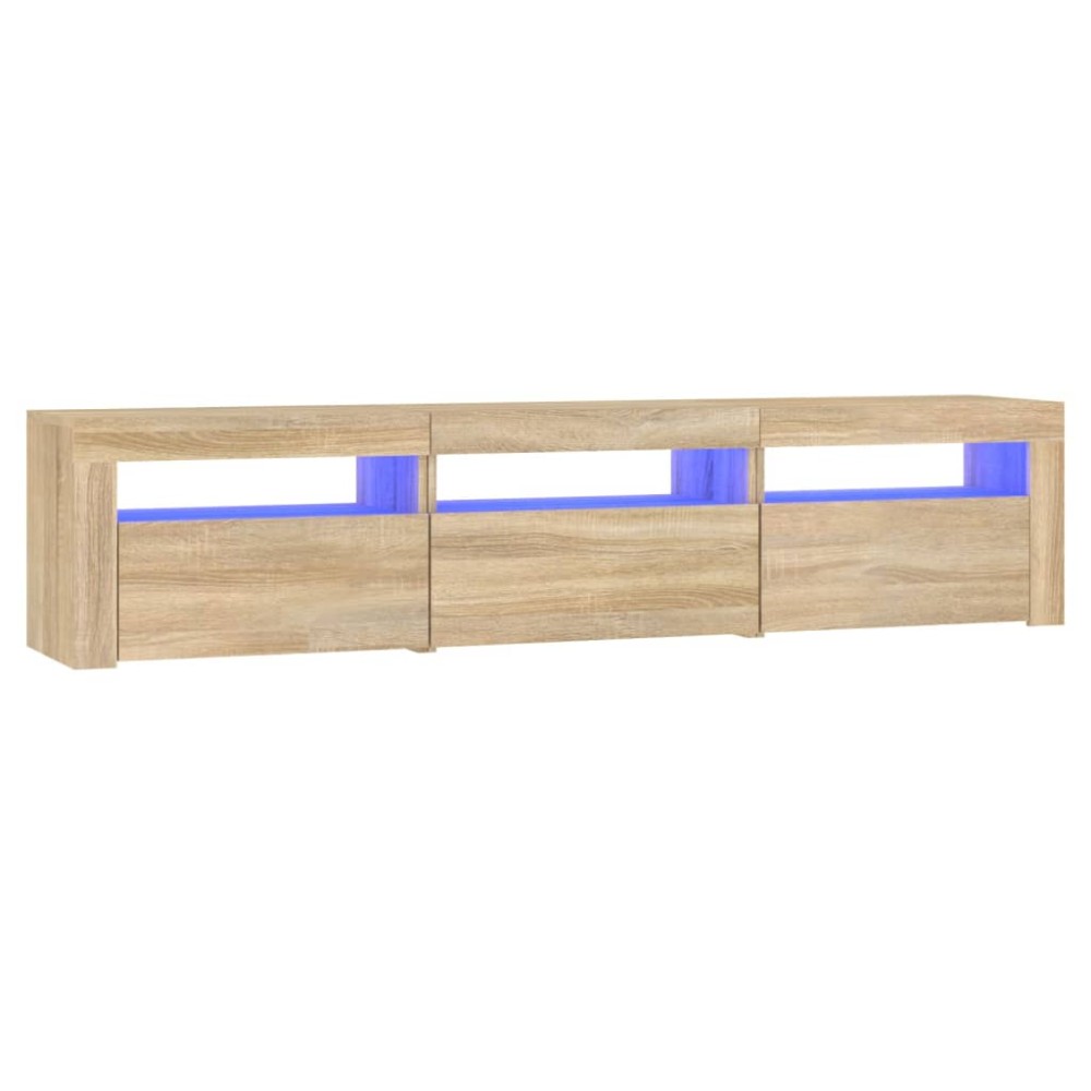 vidaXL Comodă TV cu lumini LED, stejar sonoma, 180x35x40 cm