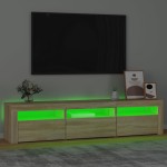 vidaXL Comodă TV cu lumini LED, stejar sonoma, 180x35x40 cm vidaXL Comodă TV cu lumini LED, stejar sonoma, 180x35x40 cm