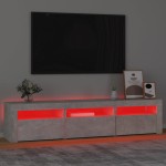 vidaXL Comodă TV cu lumini LED, gri beton, 180x35x40 cm vidaXL Comodă TV cu lumini LED, gri beton, 180x35x40 cm