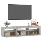 vidaXL Comodă TV cu lumini LED, gri beton, 180x35x40 cm vidaXL Comodă TV cu lumini LED, gri beton, 180x35x40 cm
