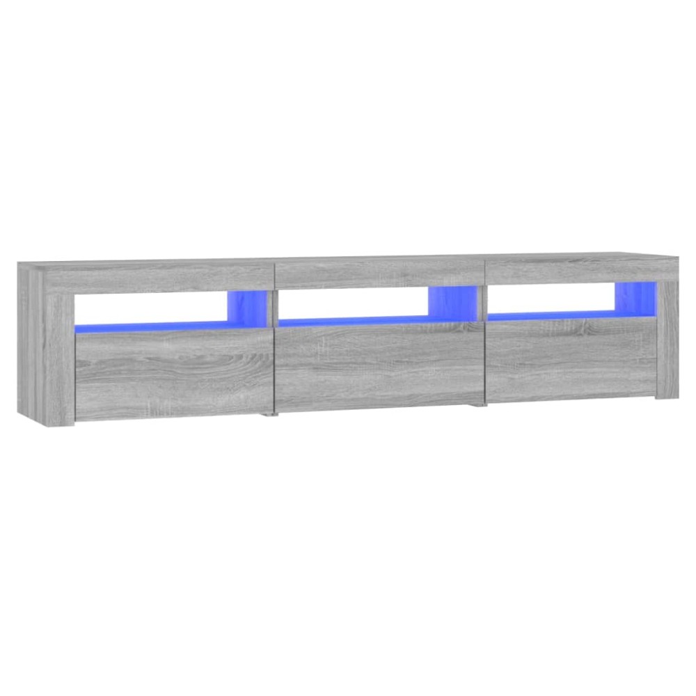 vidaXL Comodă TV cu lumini LED, gri sonoma, 180x35x40 cm
