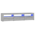 vidaXL Comodă TV cu lumini LED, gri sonoma, 180x35x40 cm vidaXL Comodă TV cu lumini LED, gri sonoma, 180x35x40 cm