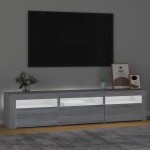 vidaXL Comodă TV cu lumini LED, gri sonoma, 180x35x40 cm vidaXL Comodă TV cu lumini LED, gri sonoma, 180x35x40 cm