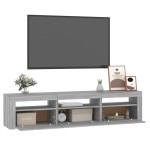 vidaXL Comodă TV cu lumini LED, gri sonoma, 180x35x40 cm vidaXL Comodă TV cu lumini LED, gri sonoma, 180x35x40 cm