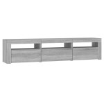 vidaXL Comodă TV cu lumini LED, gri sonoma, 180x35x40 cm vidaXL Comodă TV cu lumini LED, gri sonoma, 180x35x40 cm