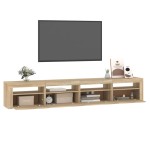 vidaXL Comodă TV cu lumini LED, stejar sonoma, 240x35x40cm