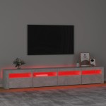 vidaXL Comodă TV cu lumini LED, gri beton, 240x35x40 cm vidaXL Comodă TV cu lumini LED, gri beton, 240x35x40 cm