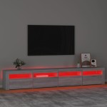 vidaXL Comodă TV cu lumini LED, gri sonoma, 240x35x40cm vidaXL Comodă TV cu lumini LED, gri sonoma, 240x35x40cm