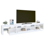 vidaXL Comodă TV cu lumini LED, alb, 260x36,5x40cm