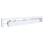 vidaXL Comodă TV cu lumini LED, alb, 260x36,5x40cm