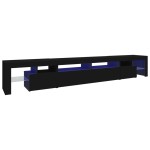 vidaXL Comodă TV cu lumini LED, negru, 260x36,5x40cm