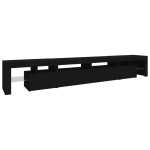vidaXL Comodă TV cu lumini LED, negru, 260x36,5x40cm