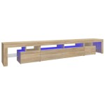 vidaXL Comodă TV cu lumini LED, stejar sonoma,260x36,5x40cm