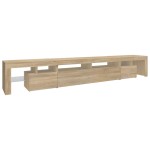 vidaXL Comodă TV cu lumini LED, stejar sonoma,260x36,5x40cm