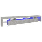 vidaXL Comodă TV cu lumini LED, gri beton, 260x36,5x40cm vidaXL Comodă TV cu lumini LED, gri beton, 260x36,5x40cm