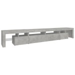 vidaXL Comodă TV cu lumini LED, gri beton, 260x36,5x40cm vidaXL Comodă TV cu lumini LED, gri beton, 260x36,5x40cm